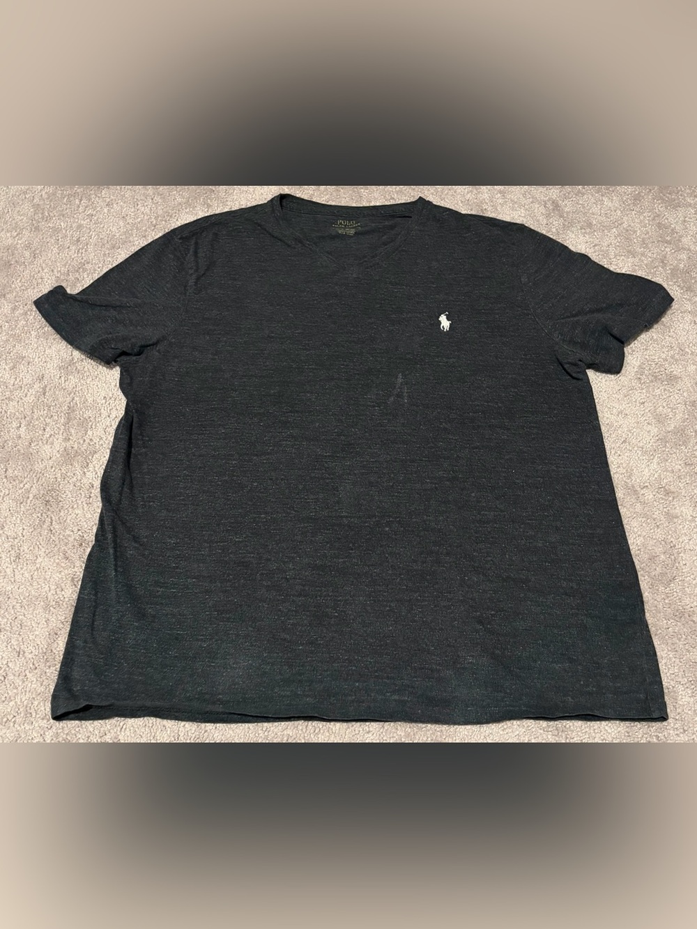 Polo Ralph Lauren Men’s Heather Black V Neck T Shirt Size Large